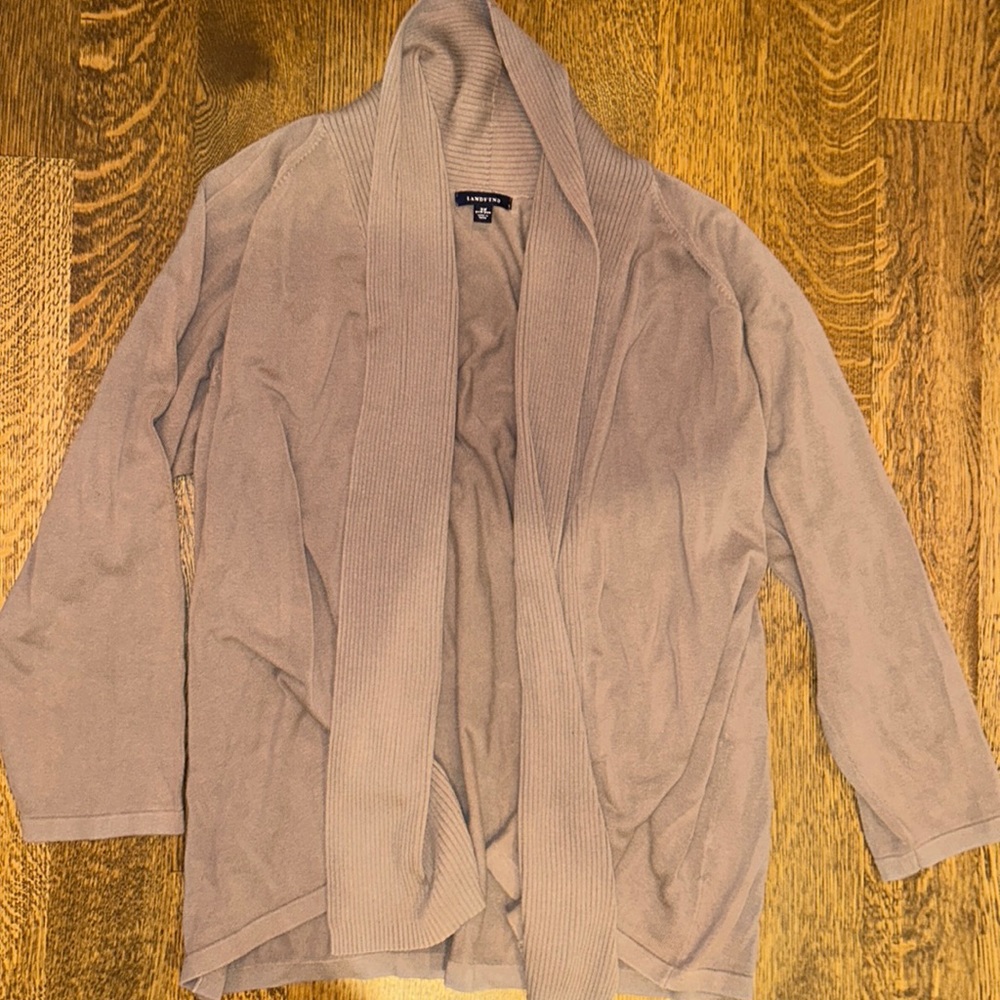 Lands End 3X Light Brown Cotton Sweater Women’s Plus Size